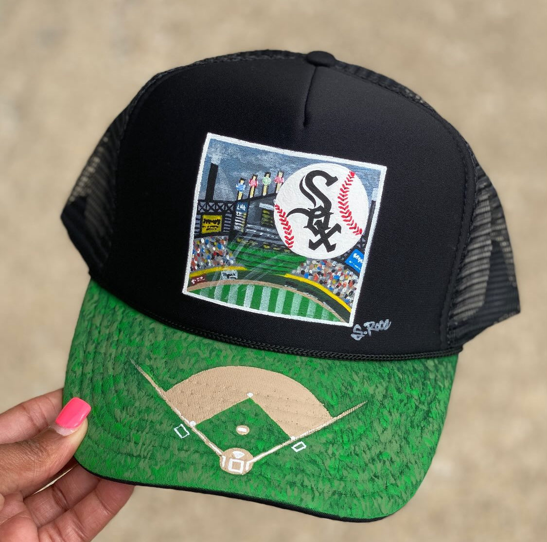 Chicago White Sox Hand Painted Trucker