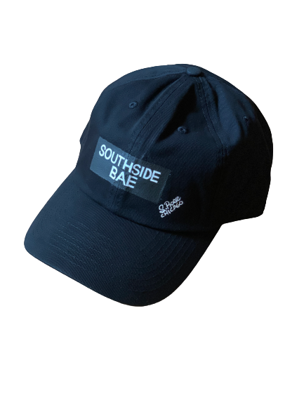 "Southside Bae" Hand Painted Strap Back /hat (Black)