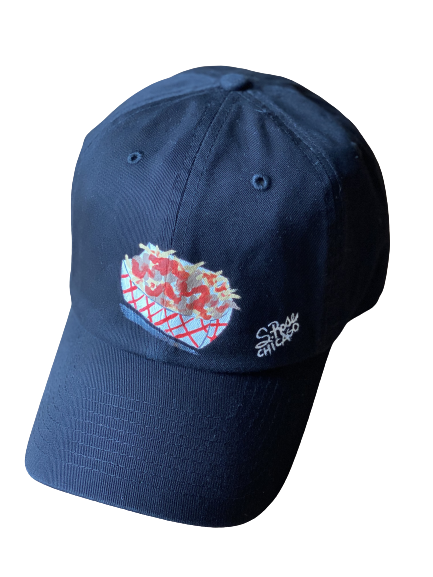 "6 Wing w/Mild Sauce" Hand Painted Strap Back Hat