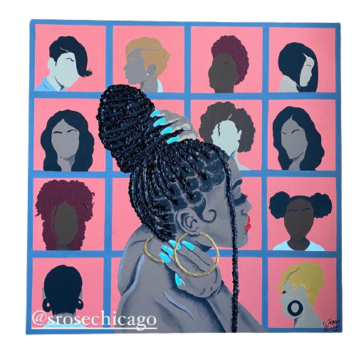 "Hair In a Bun, Well Done" S. Rose Chicago Orginal Painting