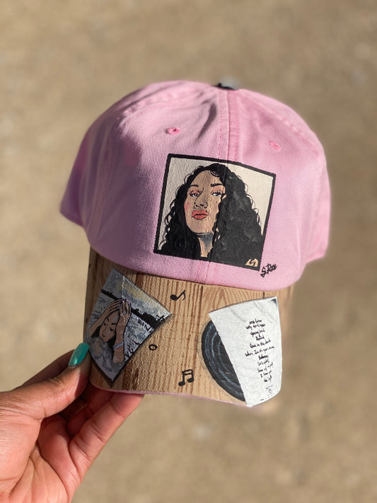 Cleo Sol Hand Painted Strap Back Adjustable Hat