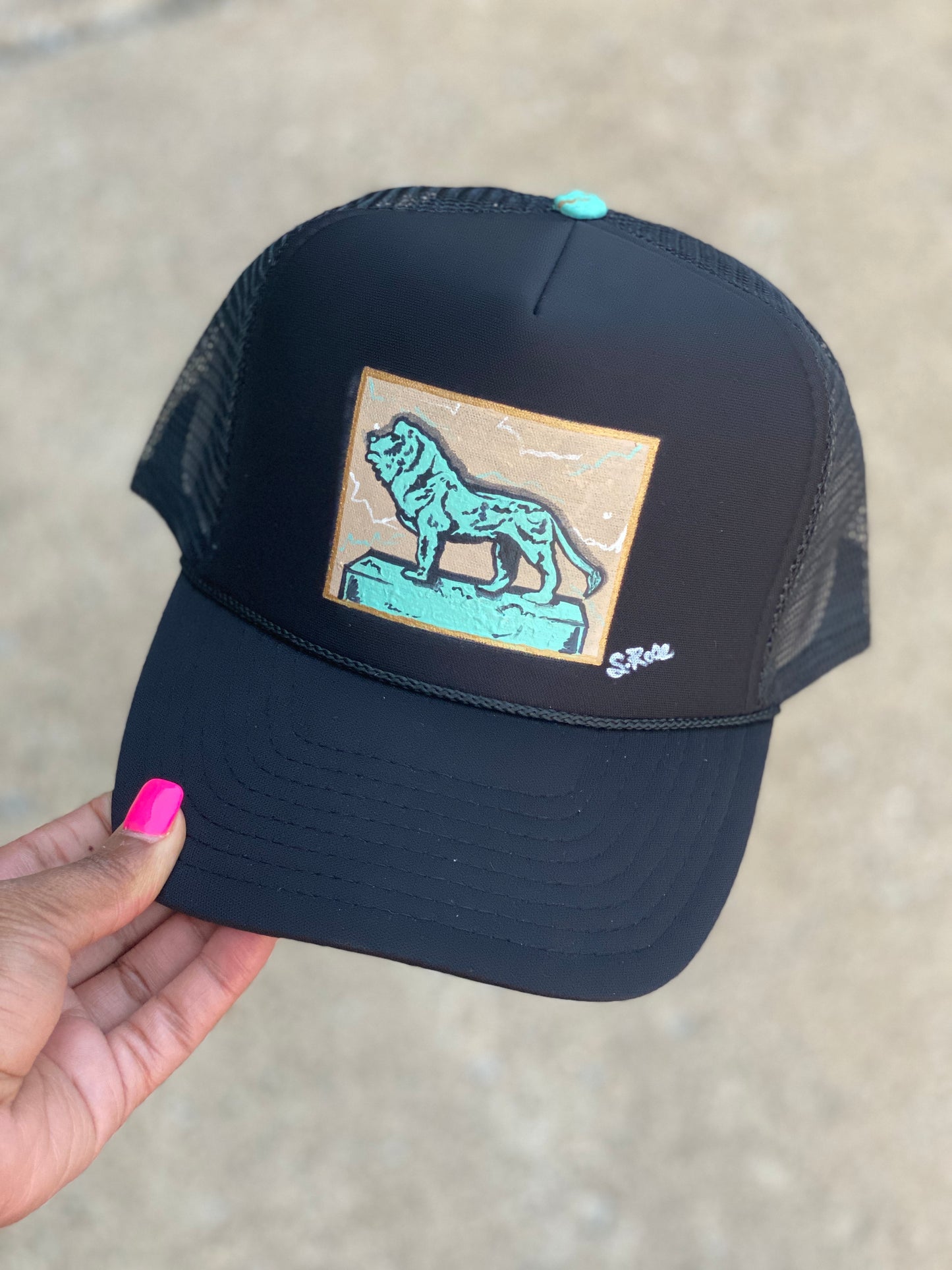 Chicago Lion Hand Painted Trucker