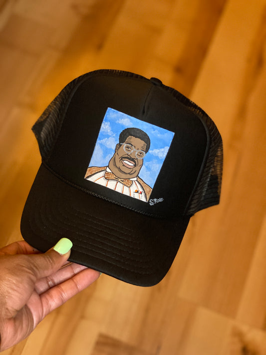 The Nutty Professor” Hand Painted Trucker Hat (Black)