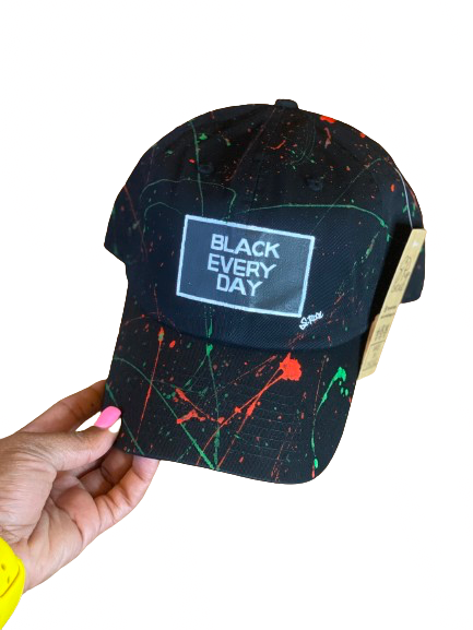 “Black Every Day” Color splash, strap back adjustable