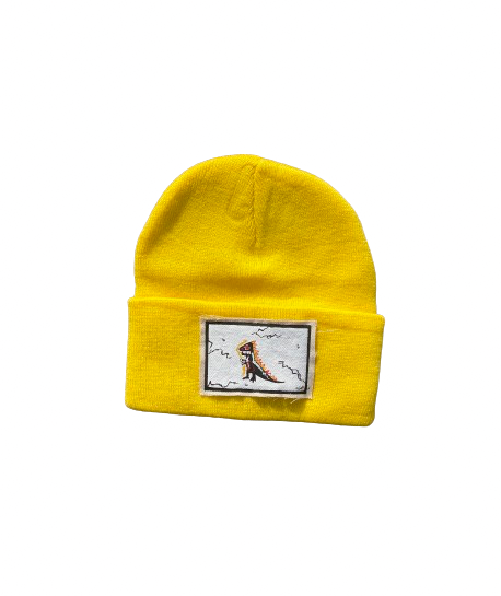 Basquiat Dino Hand Painted, Patch Knit Hat