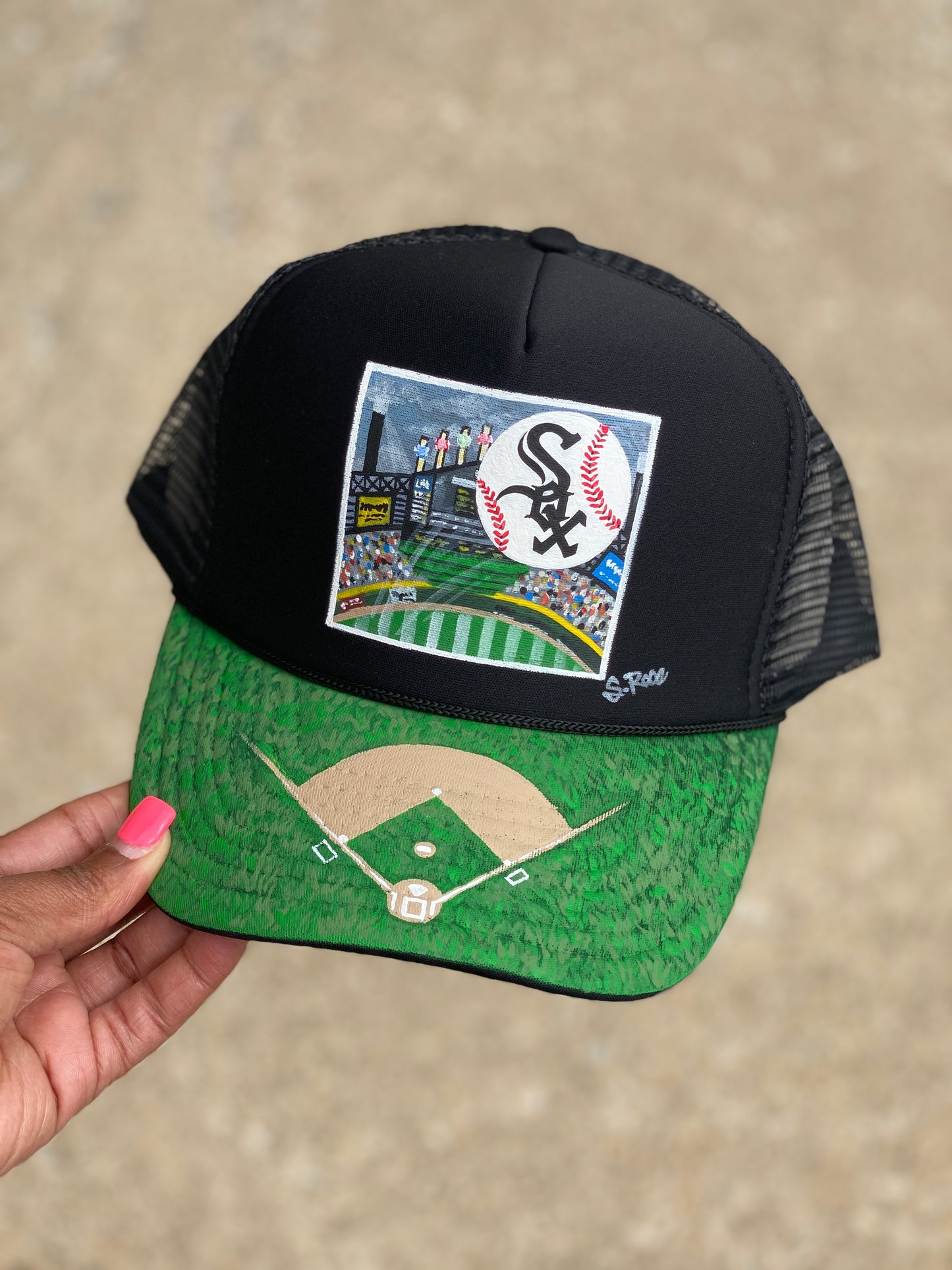 Sox:Home Run Hand Painted Trucker Hat