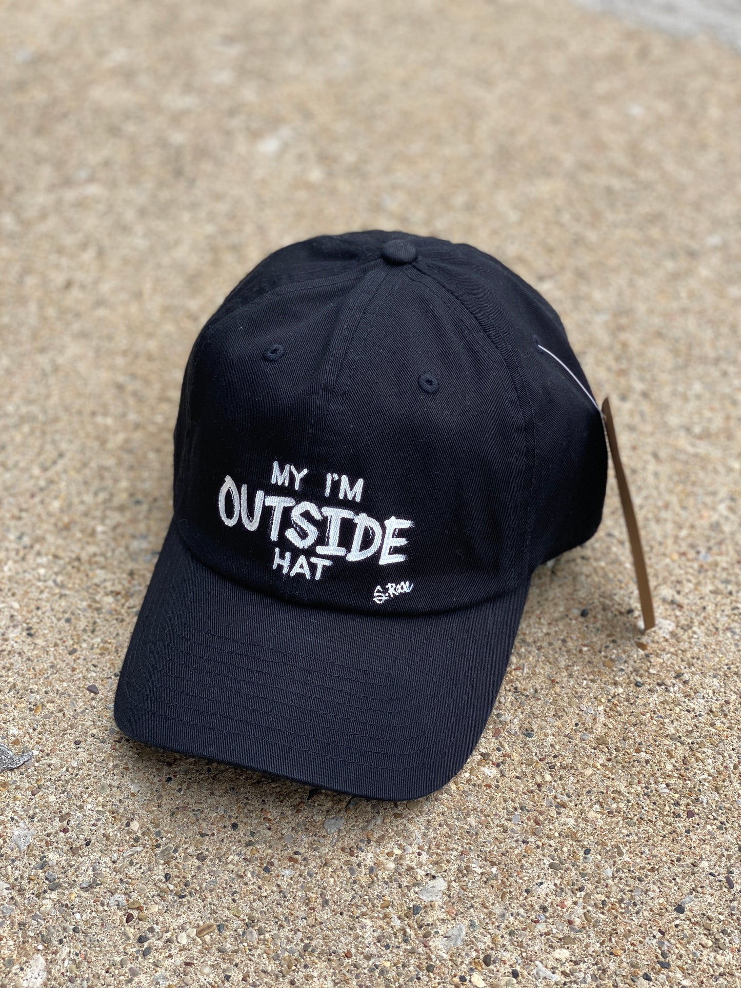 “My I’m Outside Hat” Hand Painted Strap back hat