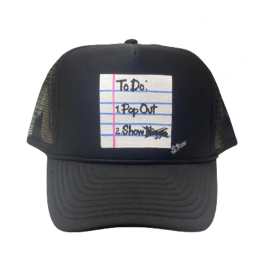 “To Do: ” Hand painted Trucker Hat (black)