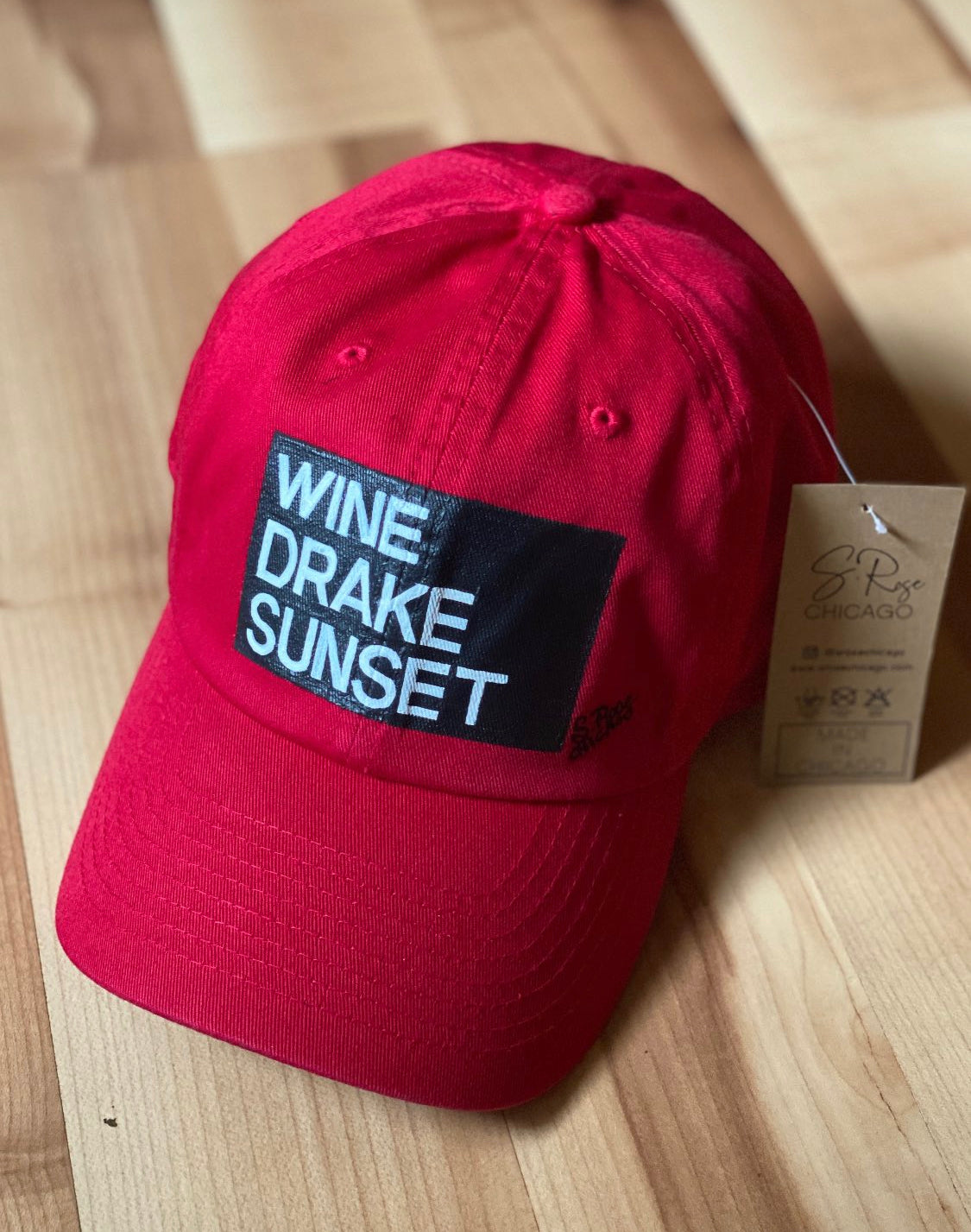 “Wine Drake Sunset” Hand Painted Strap Back Adjustable Hat