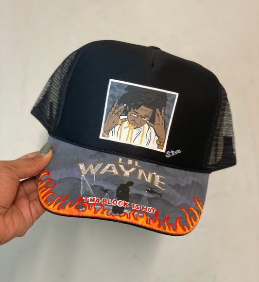 “The Block is Hot” Hand Painted Trucker