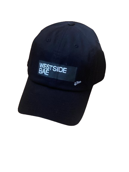"Westside  Bae" Hand Painted Strap Back /hat (Black)