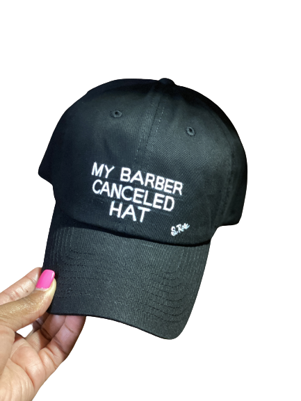 My Barber Canceled Hand painted strap back hat