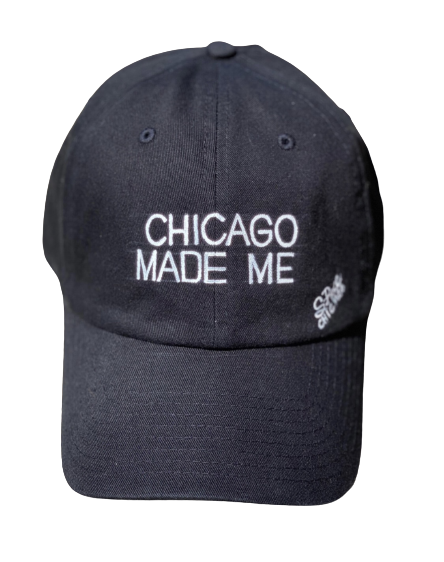 "Chicago Made Me" Hand Painted Strap back hat