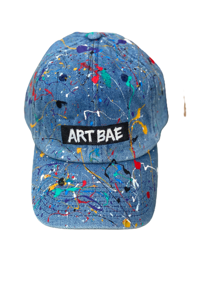 Art Bae Hand Painted Strap back hat (denim)