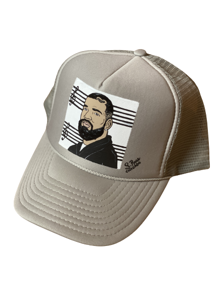 "Drake Music Staff" Hand Painted Trucker Hat(Grey)