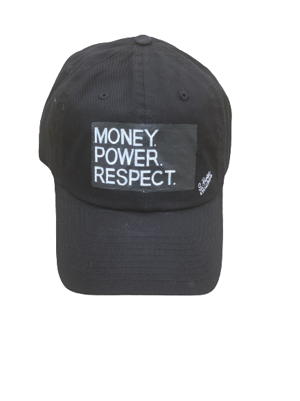 "Money,Power,Respect." Hand Painted Strap back Hat (Black)