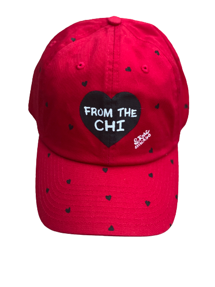 From The Chi Hand Painted Strapback Hat (Red)